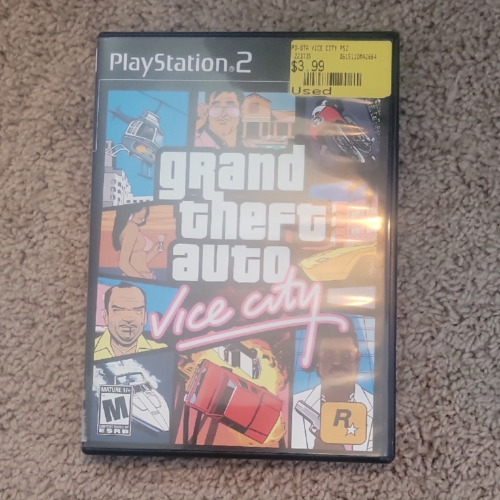 Sony PlayStation 2 Grand Theft Auto: Vice City – Black, Pink, Blue Artwork